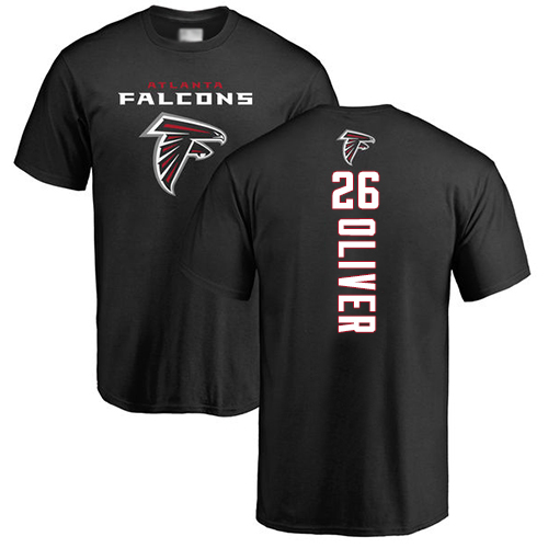 Atlanta Falcons Men Black Isaiah Oliver Backer NFL Football #26 T Shirt